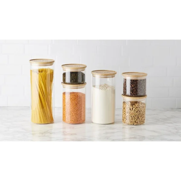 Bocal En Verre 850 Ml Avec Couvercle Bambou Stor’eat Mastrad soldes 4