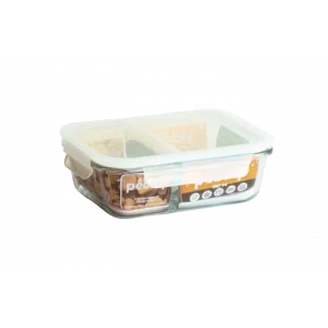 Boîte De Conservation En Verre Avec Compartiments Rectangle 950 Ml Pebbly bas prix 7
