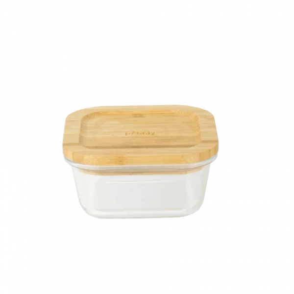 vente luxe pas cher Boîte De Conservation En Verre Et Bambou Carré 520 Ml Pebbly 1