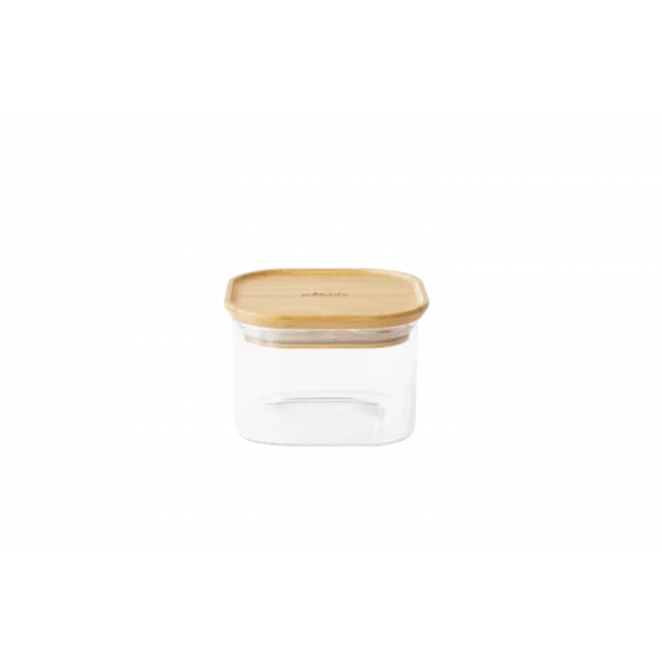 grande marque pas cher Boîte De Conservation En Verre Et Bambou Carrée 500 Ml Pebbly 1