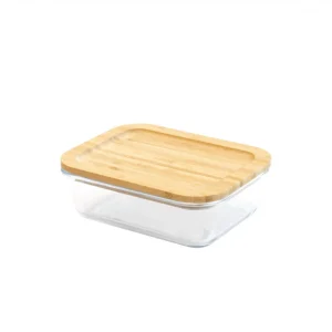 Boîte De Conservation En Verre Et Bambou Rectangle 1040 Ml Pebbly pas cher 8