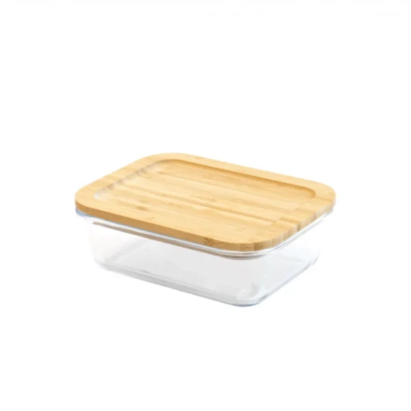 Boîte De Conservation En Verre Et Bambou Rectangle 1040 Ml Pebbly pas cher 3