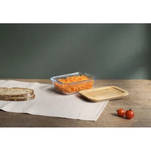 achat Boîte De Conservation En Verre Et Bambou Rectangle 640 Ml Pebbly 10