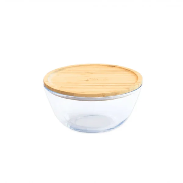 marque pas cher en ligne Boîte De Conservation En Verre Et Bambou Rond 1,6 L Pebbly 1