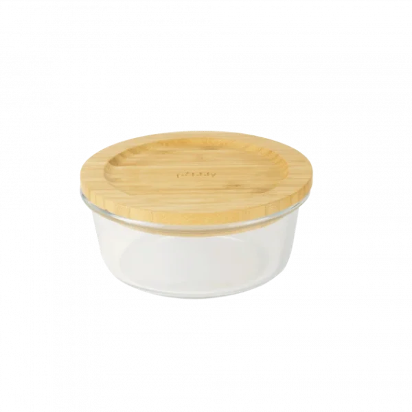 Boîte De Conservation En Verre Et Bambou Rond 620 Ml Pebbly marque pas cher 1