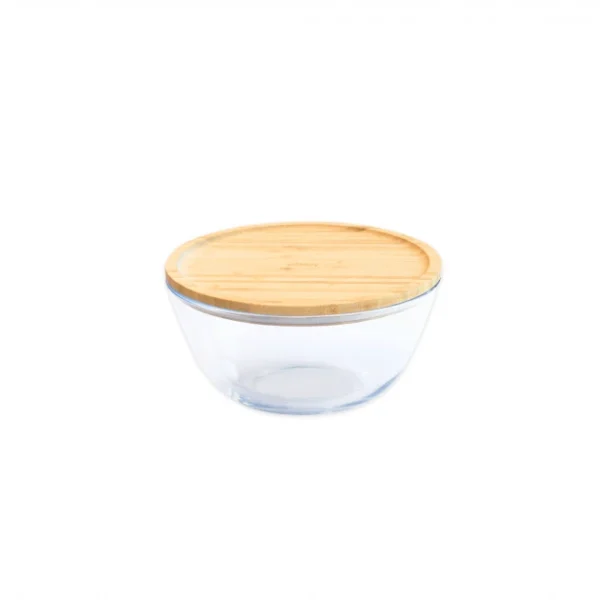 Boîte De Conservation En Verre Et Bambou Rond 770 Ml Pebbly authentiques 1