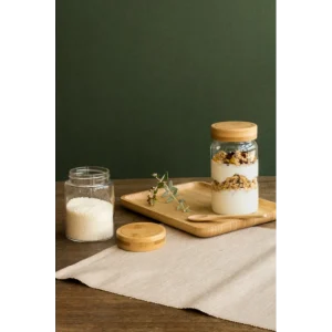 Boîte De Conservation En Verre Et Bambou Rond 850 Ml Pebbly mode tendance 9