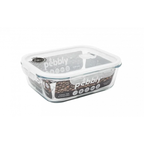 excellent qulity Boîte De Conservation En Verre Rectangle 2,25 L Pebbly 1