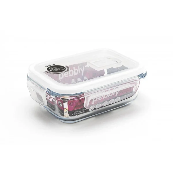 Satisfait ou Remboursé Boîte De Conservation En Verre Rectangle 400 Ml Pebbly 1