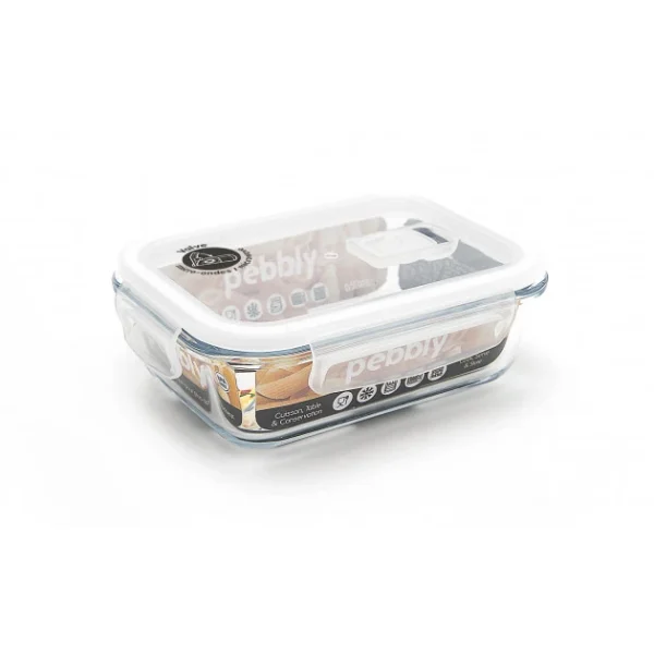 grande promotion Boîte De Conservation En Verre Rectangle 650 Ml Pebbly 1