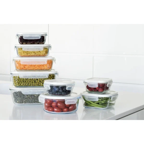 magasin solde Boîte De Conservation En Verre Rond 400 Ml Pebbly 4