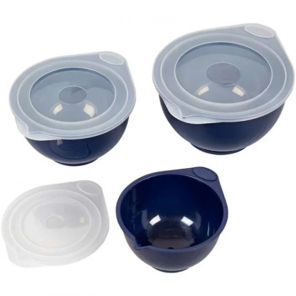 Bol Plastique Avec Couvercle 0,95 L / 1,89 L / 2,84 L (x3) Wilton REMISE 1