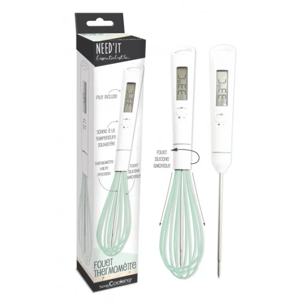 luxe soldes SCRAPCOOKING Fouet Thermomètre De Cuisine Amovible 27 Cm Need’It 1