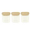 Lot 3 Boîtes De Conservation En Verre Et Bambou Carré 800 Ml Pebbly magasin pour 14