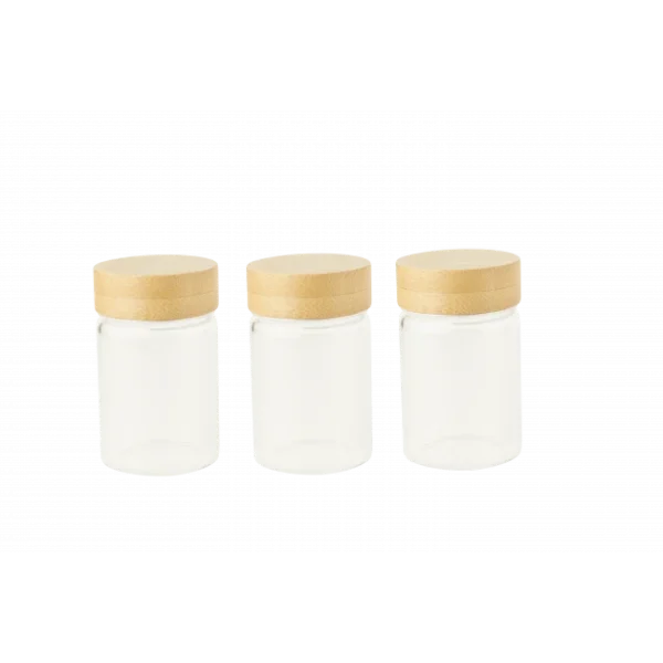 Lot 3 Pots En Verre Et Bambou 75 Ml Pebbly achat 1