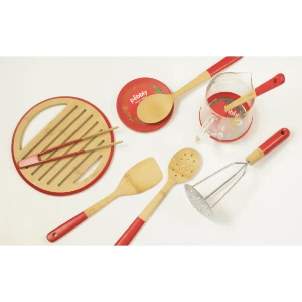 qualité d’originales Maryse Silicone Et Bambou 28 Cm Rouge Pebbly 3