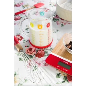 grossiste Pichet Doseur En Verre Et Silicone 1 L Rouge Pebbly 6