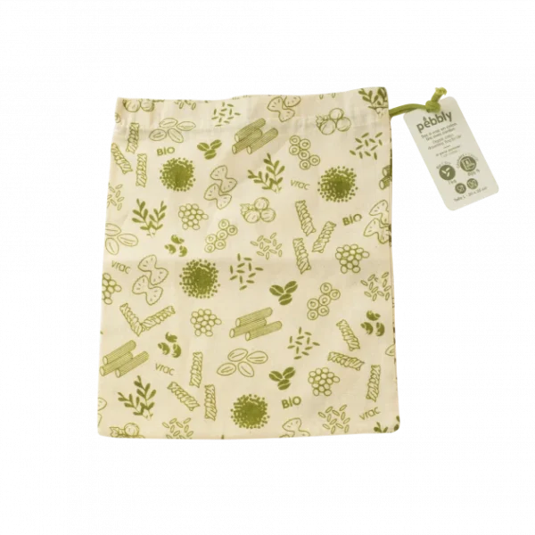 grand choix Sac à Vrac Coton Bio Vert 25 X 30 Cm Pebbly 1