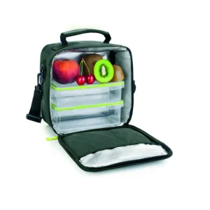 en ligne Sac Lunch Isotherme + 2 Boîtes Hermétique Plastique Orange Ibili 16