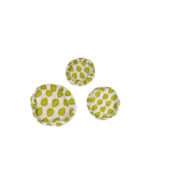 mode Set De 3 Couvercles Réutilisables Assortis 100% Coton Blanc, Vert, Orange – NUTS 3