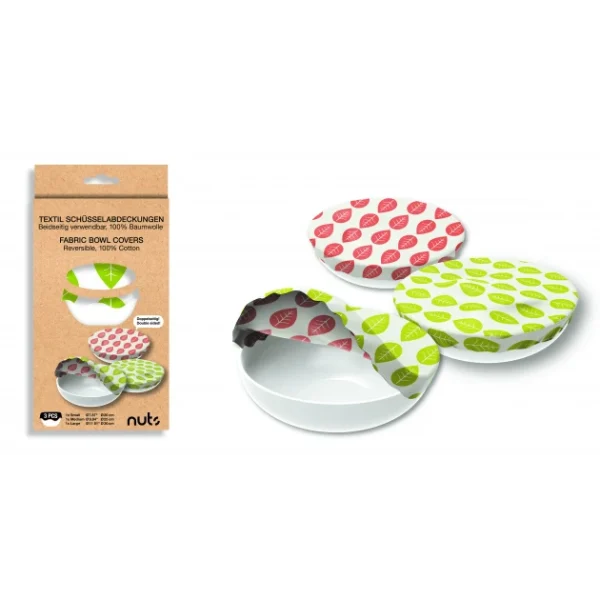 mode Set De 3 Couvercles Réutilisables Assortis 100% Coton Blanc, Vert, Orange – NUTS 1