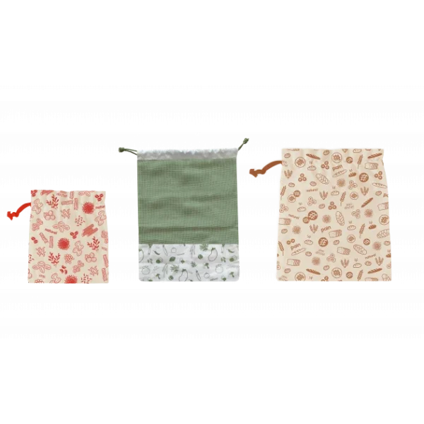 france en ligne Set Zéro Déchet Coton Bio 3 Pièces Pebbly 1