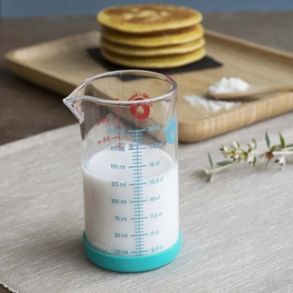 boutiqued en ligne Verre Doseur En Verre Et Silicone 200 Ml Bleu Pebbly 3