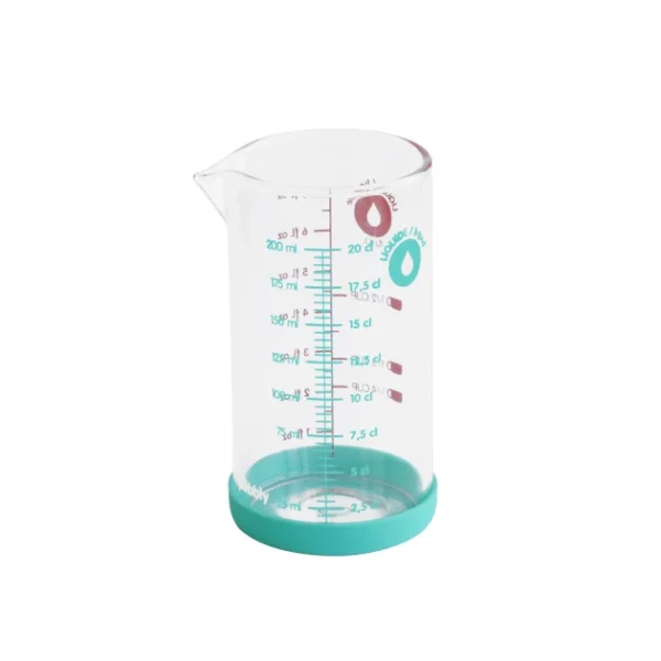 boutiqued en ligne Verre Doseur En Verre Et Silicone 200 Ml Bleu Pebbly 1